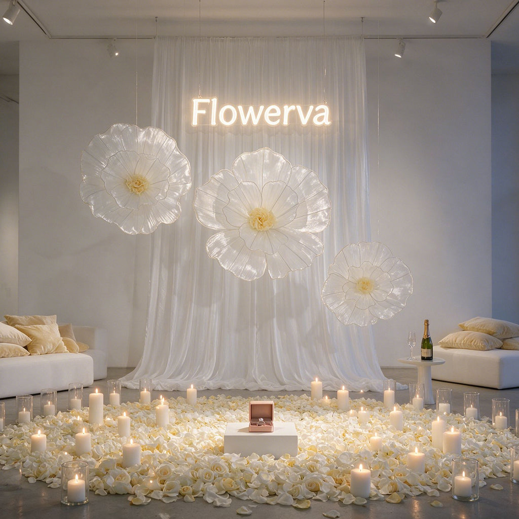 Flowerva Giant Fabric Flower Centerpiece Wedding & Event