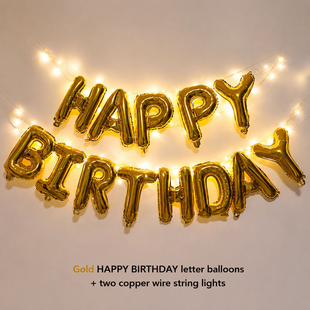 Flowerva Happy Birthday Letter Foil Balloons Party Decorations