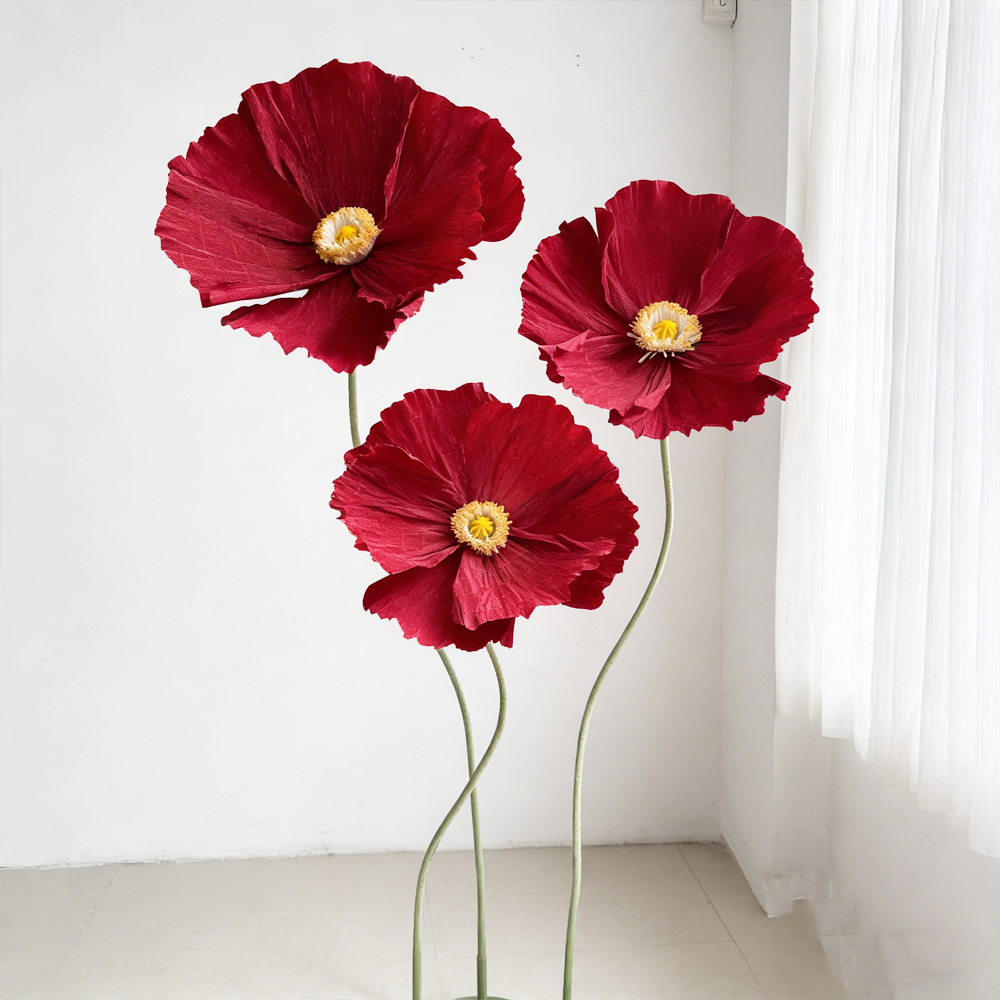 Flowerva Ethereal Crepe Paper Poppy Art Installation