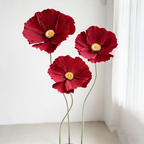 Flowerva Ethereal Crepe Paper Poppy Red Art Installation