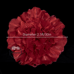 Flowerva Silvery-White Shimmer Ruffled Fabric Flower
