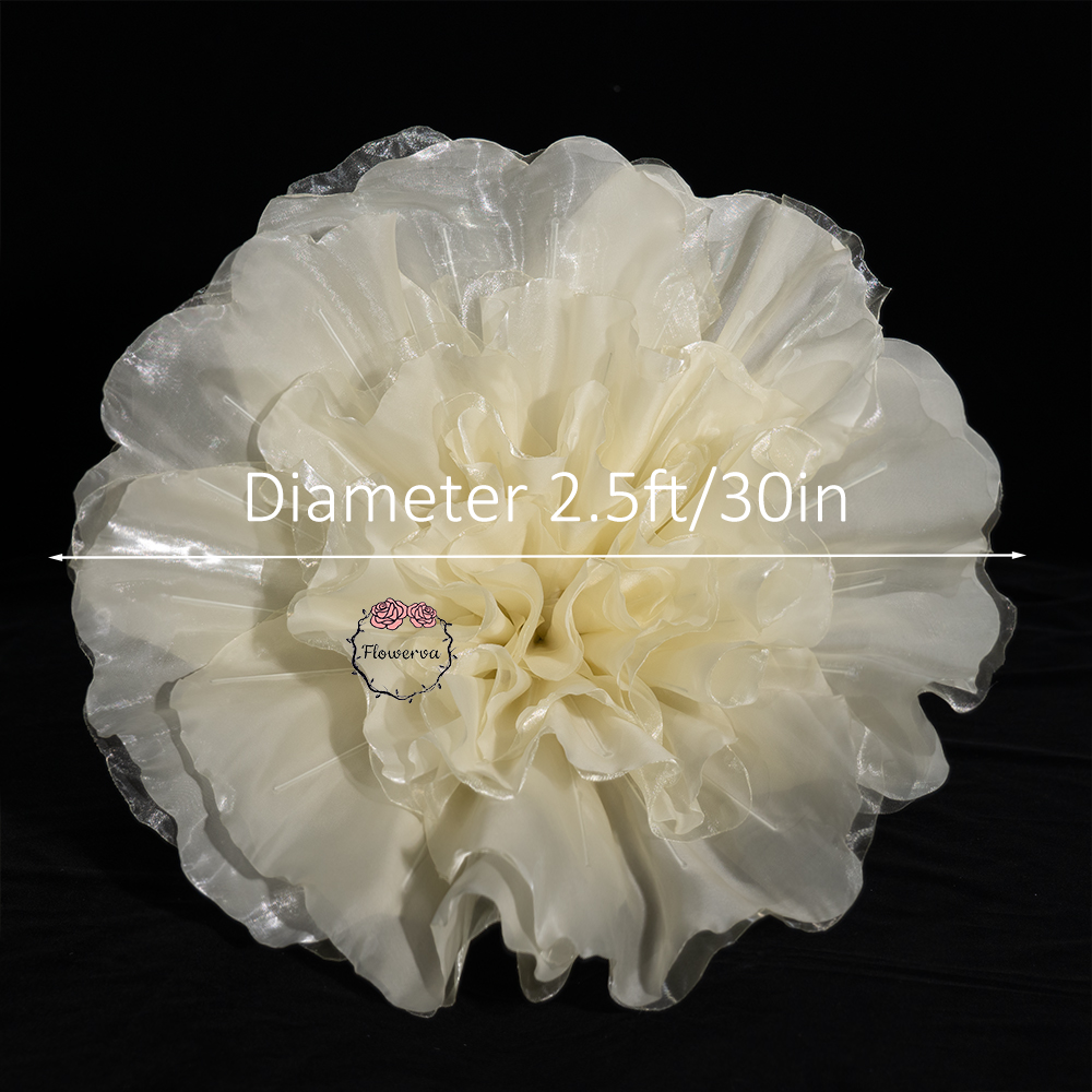 Flowerva Champagne Pearl Shimmer Ruffle Fabric Decor