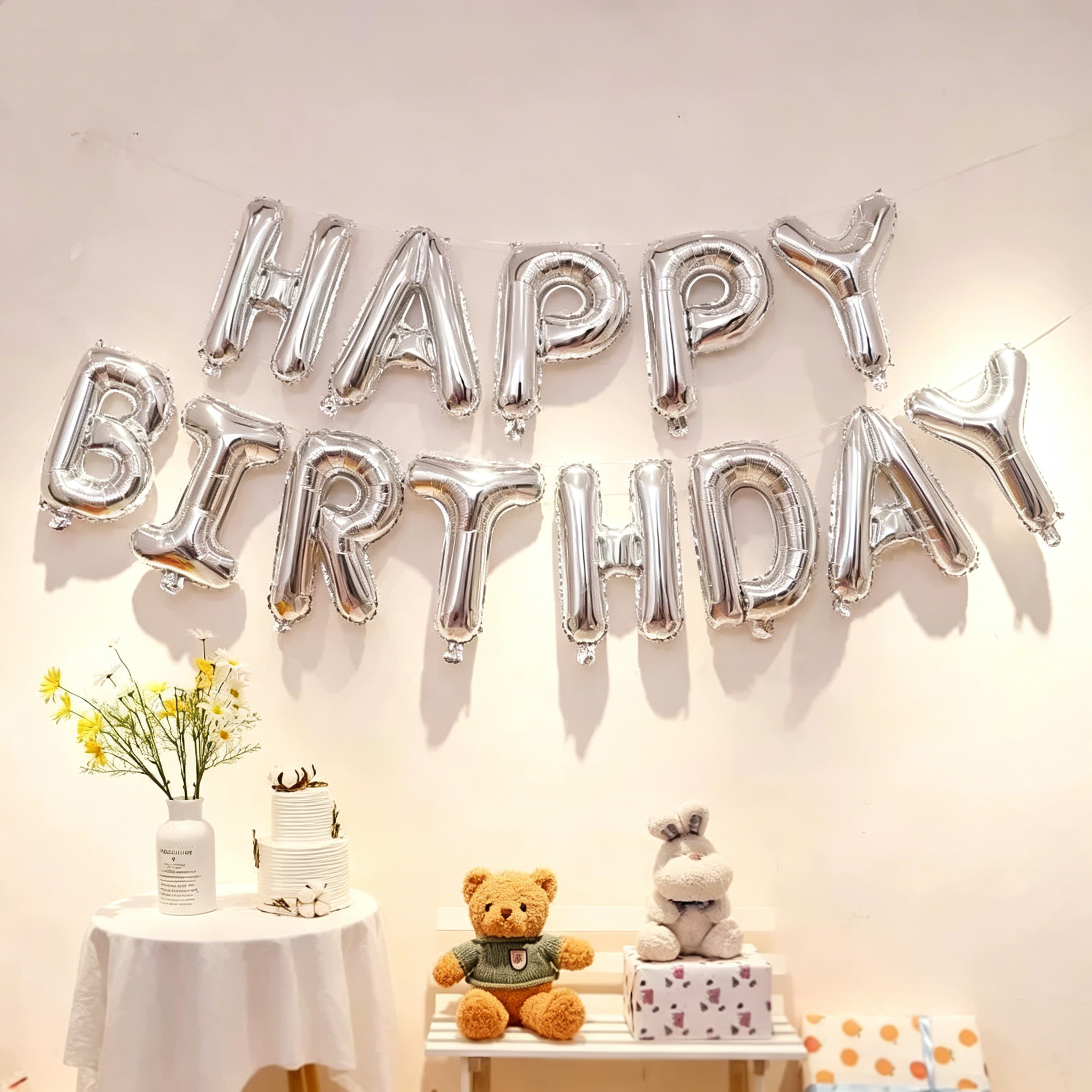 Flowerva Happy Birthday Letter Foil Balloons Party Decorations