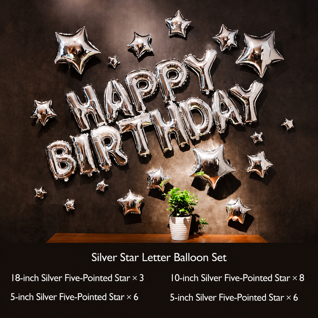 Flowerva Happy Birthday Letter Foil Balloons Party Decorations