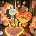 Flowerva Romantic Pink Balloon Set for Proposal & Confession Decoration