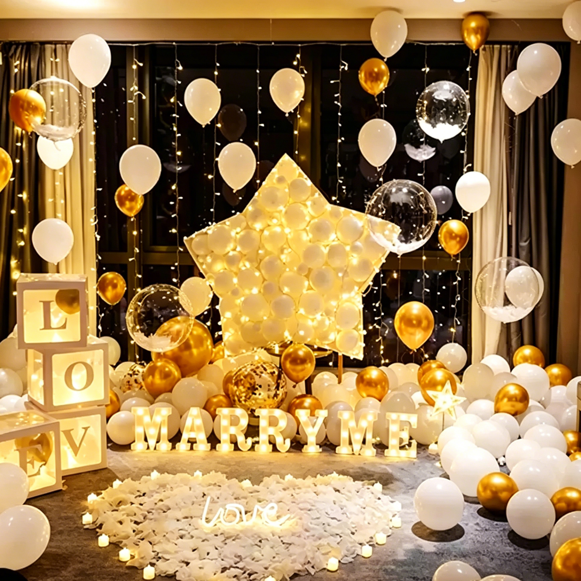 Flowerva Romantic Proposal Scene Decoration Balloon Set