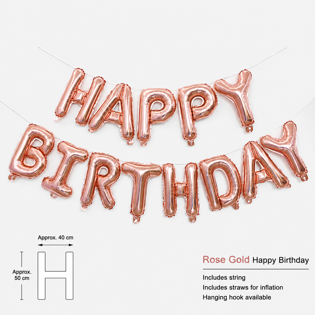 Flowerva Happy Birthday Letter Foil Balloons Party Decorations