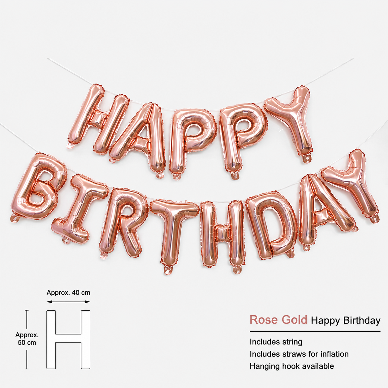 Flowerva Happy Birthday Letter Foil Balloons Party Decorations