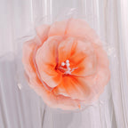 Flowerva Peach Tulle-Trimmed Premium Flower