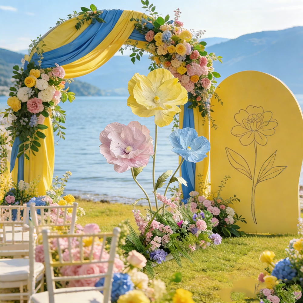 Flowerva Luxe Couture Ruffled Poppy Art Installation – Sunny Trio Set