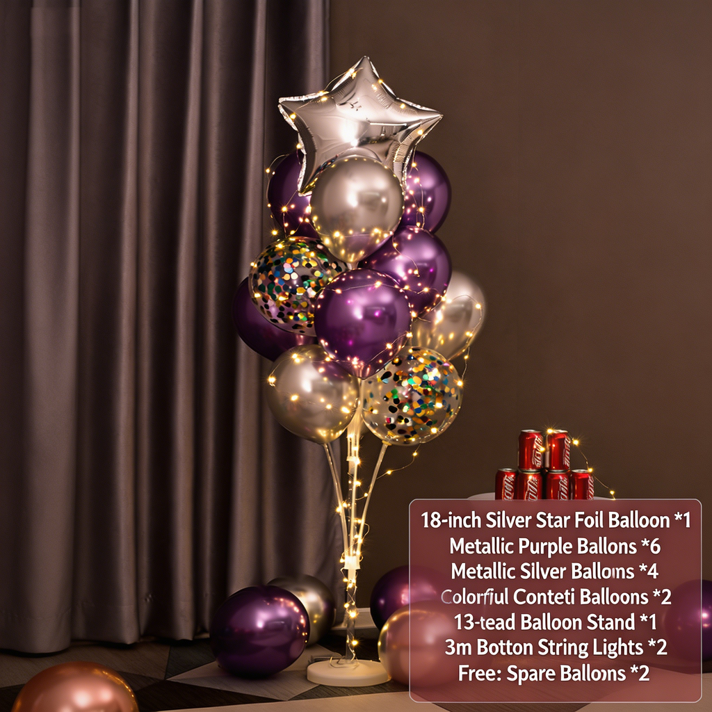 Flowerva Balloon Stand Column Floor/Table Decor for Birthday Party Scene Setup