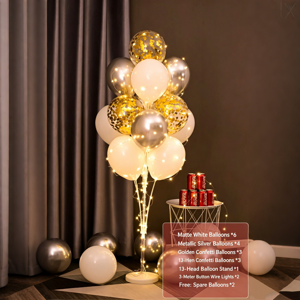 Flowerva Balloon Stand Column Floor/Table Decor for Birthday Party Scene Setup
