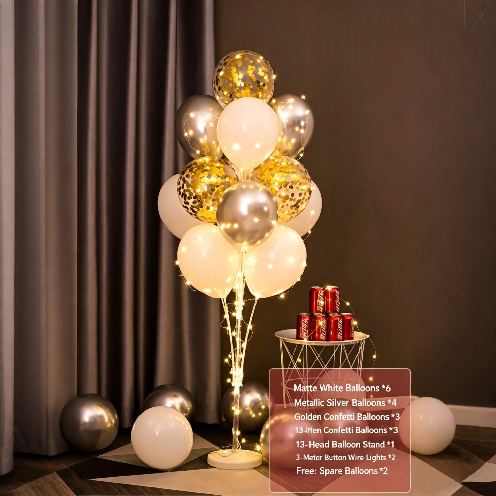 Flowerva Balloon Stand Column Floor/Table Decor for Birthday Party Scene Setup