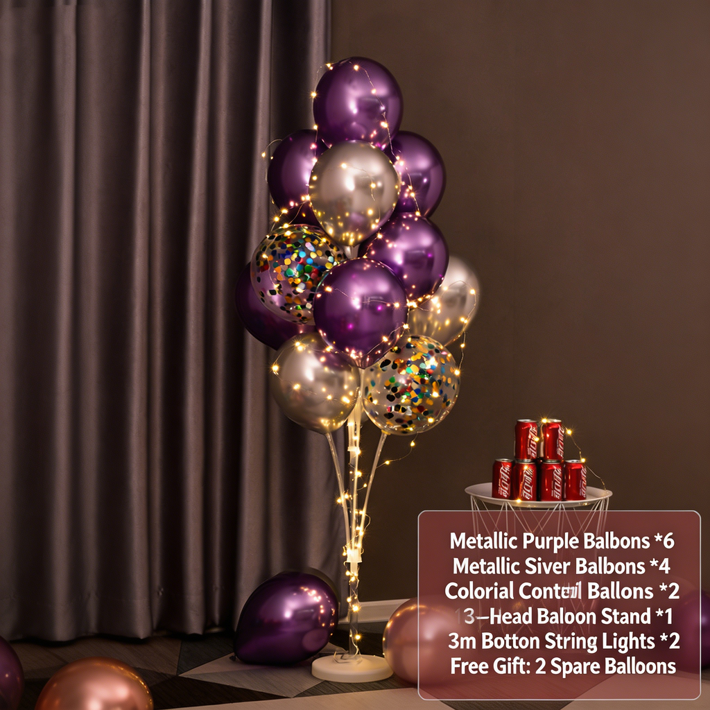Flowerva Balloon Stand Column Floor/Table Decor for Birthday Party Scene Setup